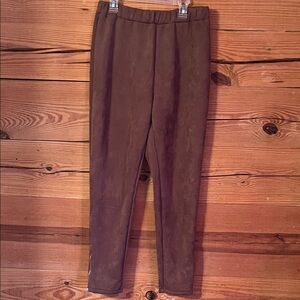 INC International Concepts Brown suede  like Skinny Ponte Pants